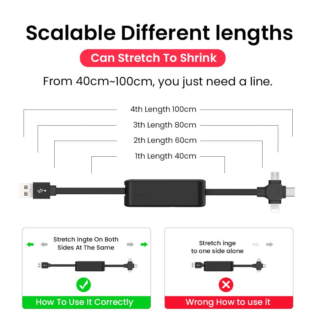 4 In 1 Retractable USB Cable Type C - Infinite CelebrationsChargerInfinite CelebrationsInfinite Celebrations