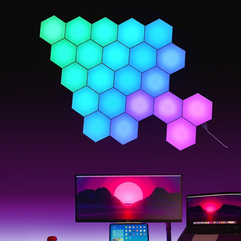 Color - changing Gaming Atmosphere Honeycomb Bedroom Wall Lamp - Infinite Celebrationsled lightInfinite CelebrationsInfinite Celebrations