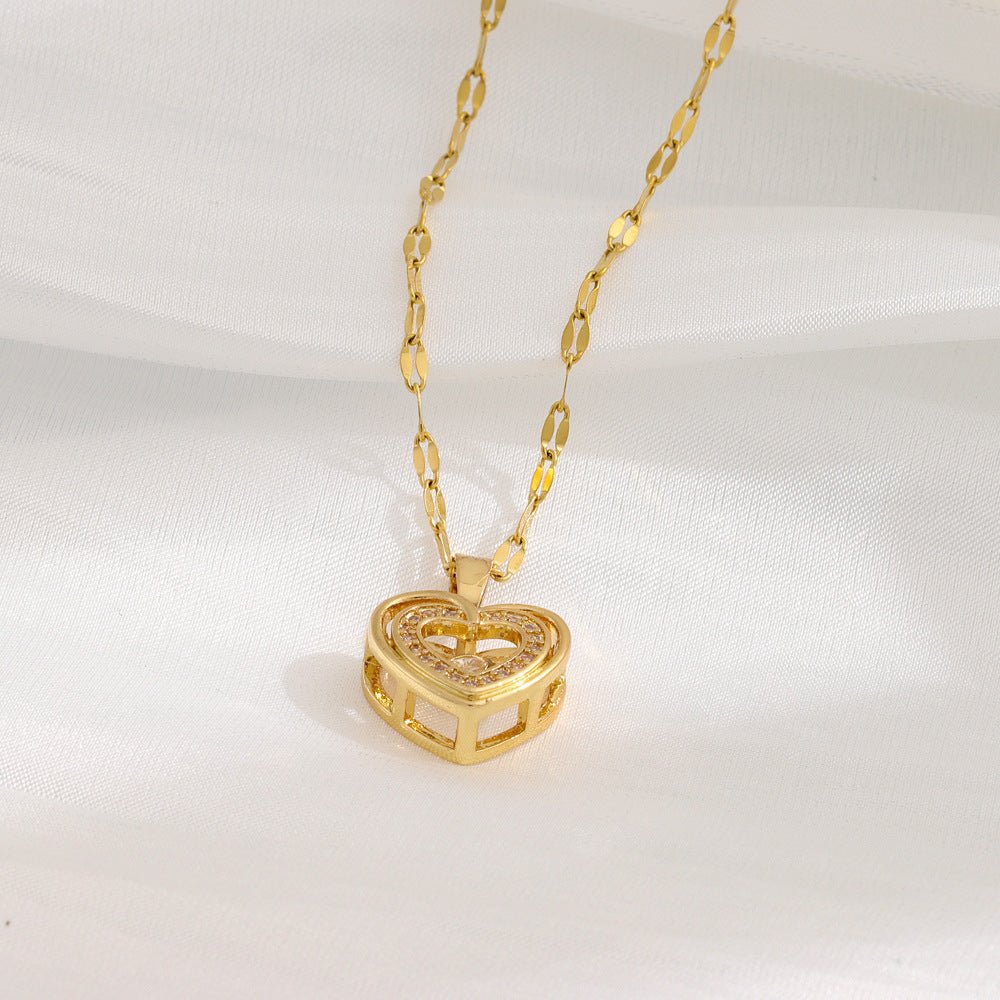 Double - layer Love Necklace Titanium Steel Pendant Valentines Day Gift - Infinite CelebrationsjewelryInfinite CelebrationsInfinite Celebrations
