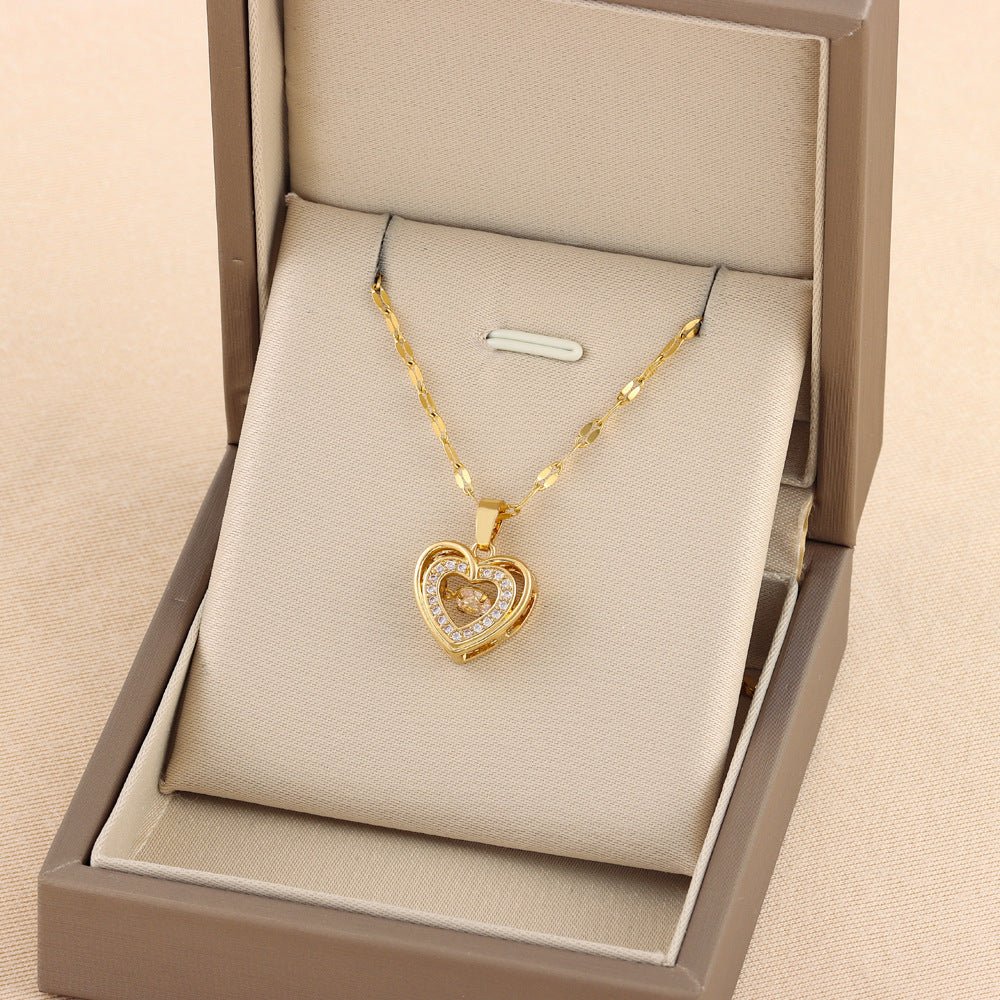 Double - layer Love Necklace Titanium Steel Pendant Valentines Day Gift - Infinite CelebrationsjewelryInfinite CelebrationsInfinite Celebrations