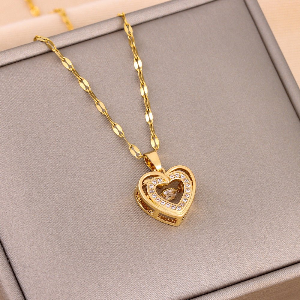 Double - layer Love Necklace Titanium Steel Pendant Valentines Day Gift - Infinite CelebrationsjewelryInfinite CelebrationsInfinite Celebrations