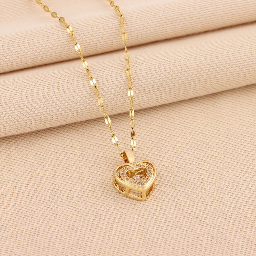 Double - layer Love Necklace Titanium Steel Pendant Valentines Day Gift - Infinite CelebrationsjewelryInfinite CelebrationsInfinite Celebrations