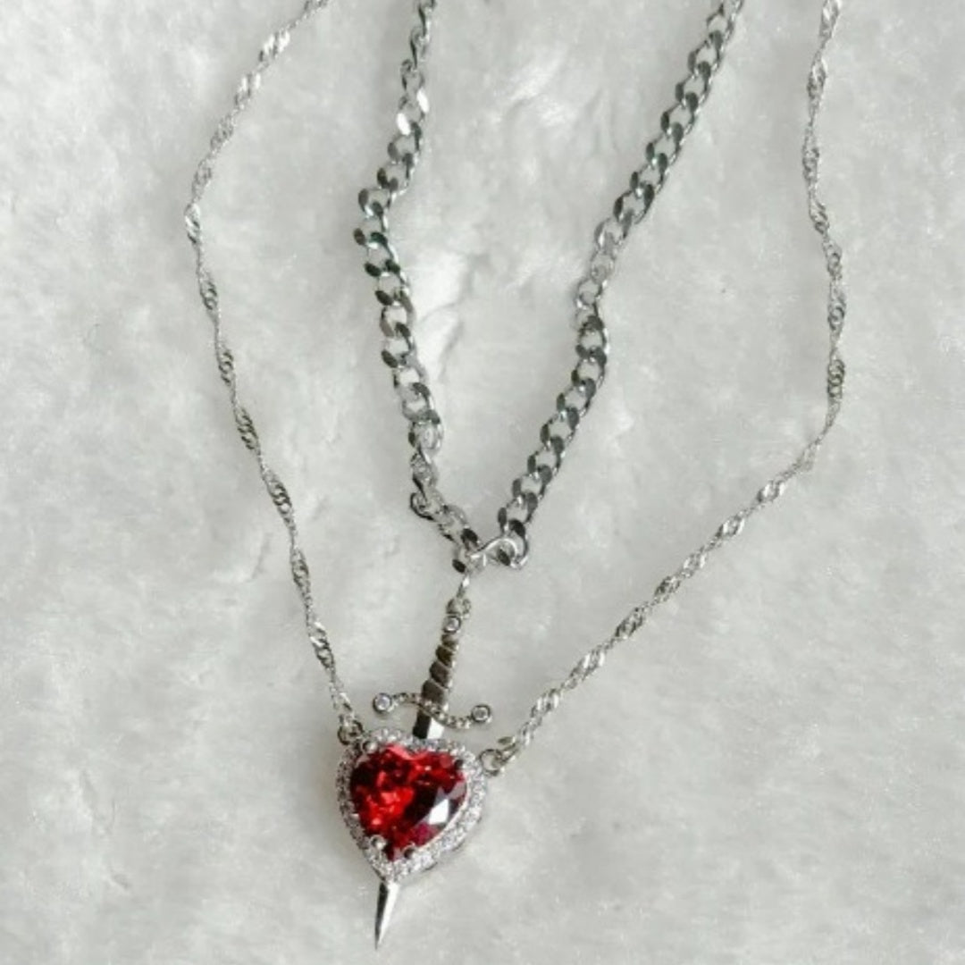 Red Crystal Love Dagger Pendant - Infinite CelebrationsjewelryInfinite CelebrationsInfinite Celebrations