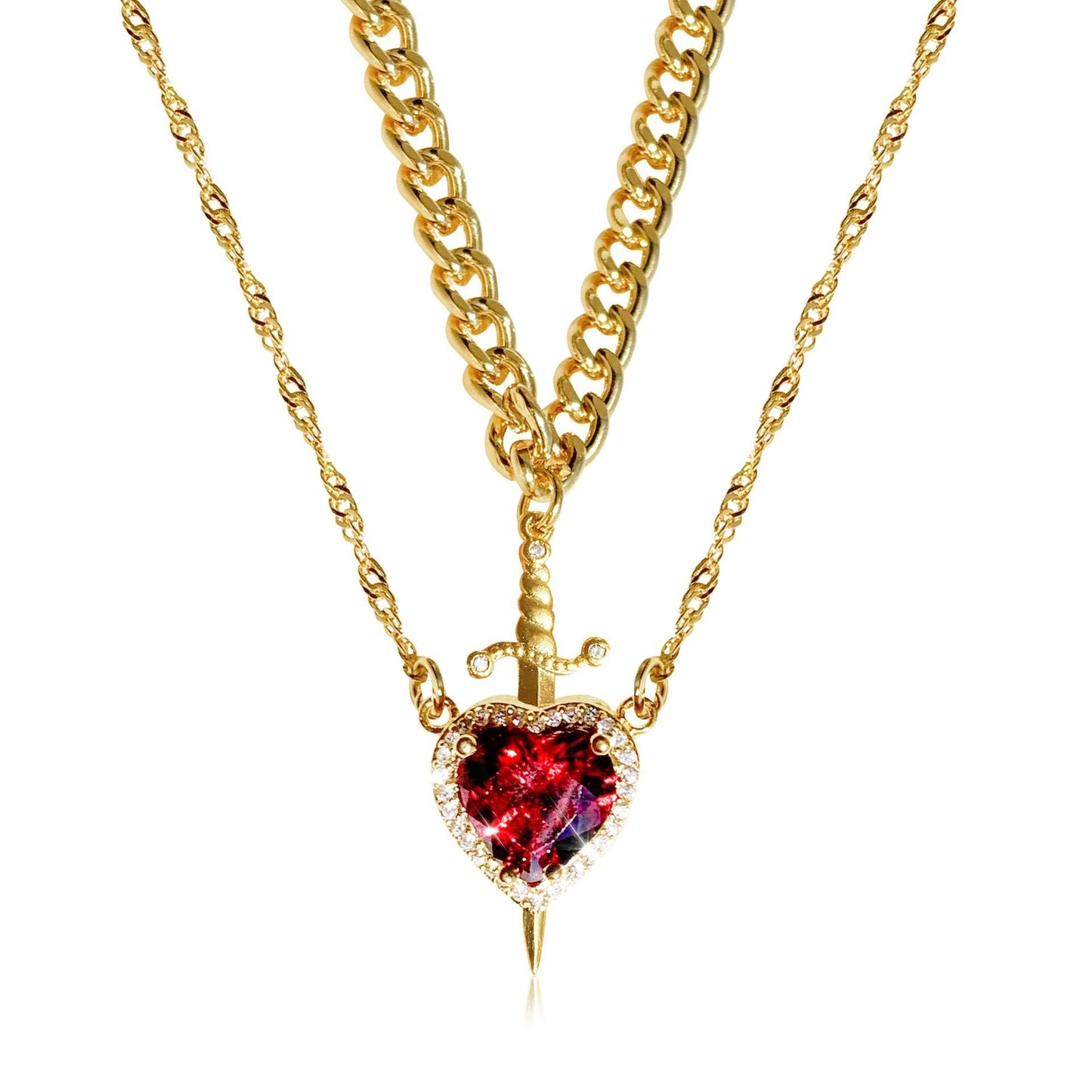 Red Crystal Love Dagger Pendant - Infinite CelebrationsjewelryInfinite CelebrationsInfinite Celebrations