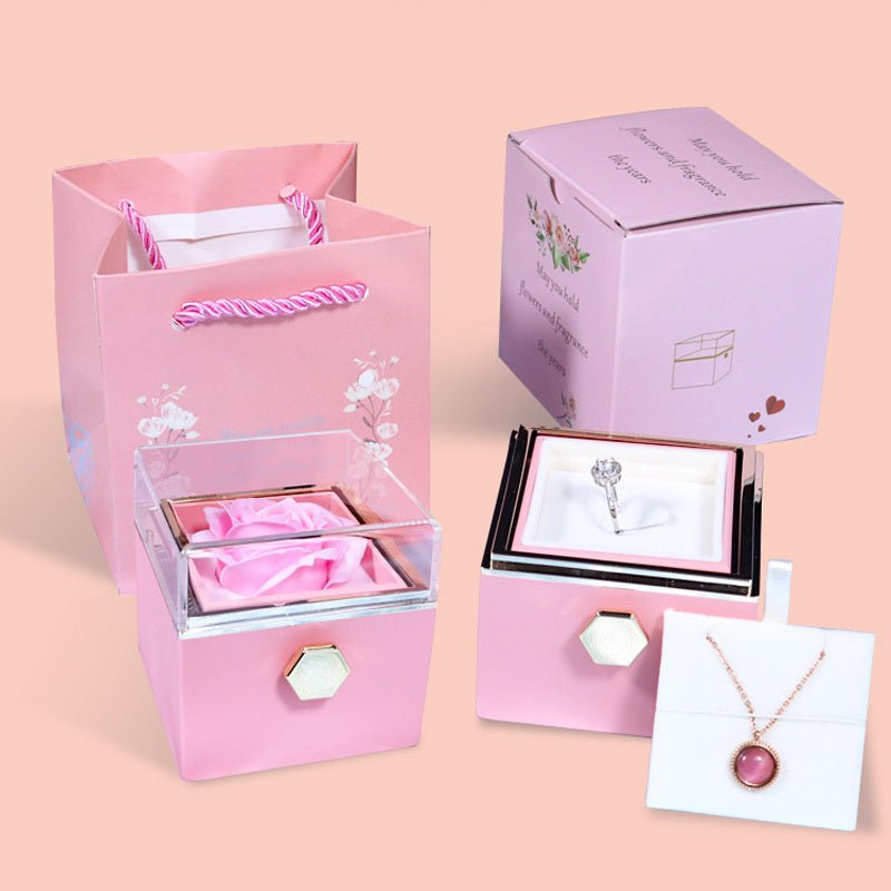 Rotating Flower Rose Gift Jewelry Packaging for Valentine's Day - Infinite CelebrationsRose giftInfinite CelebrationsInfinite Celebrations