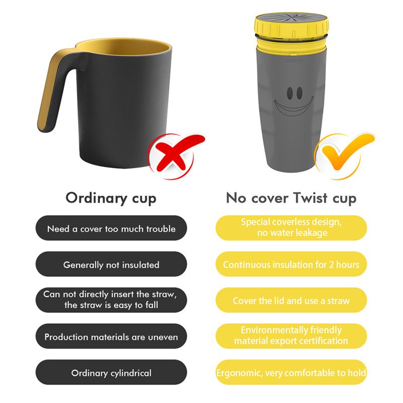 Twist Cup Travel Portable Cup Double Insulation Tumbler with Straw - Infinite Celebrationsportable travel cupInfinite CelebrationsInfinite Celebrations