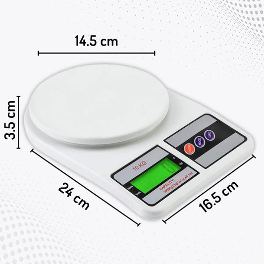 ATOM Digital Kitchen Food Weighing Scale For Healthy Living, Home Baking, Cooking, Fitness & Balanced Diet. | 1 Year Warranty | 10Kg x 1gms with 2 Batteries Included, SF400/A121, Color May vary
