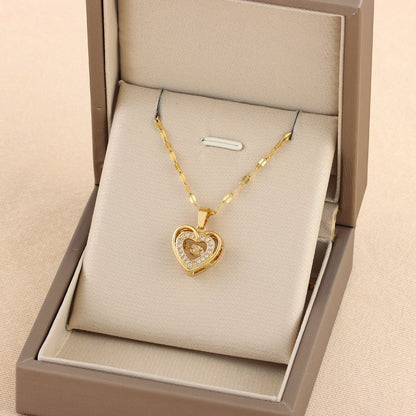 Double - layer Love Necklace Titanium Steel Pendant Valentines Day Gift - Infinite CelebrationsjewelryInfinite CelebrationsInfinite Celebrations