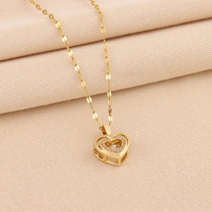 Double - layer Love Necklace Titanium Steel Pendant Valentines Day Gift - Infinite CelebrationsjewelryInfinite CelebrationsInfinite Celebrations