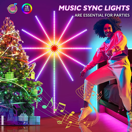 Firework Lights LED Strip Music Sound Sync Color Changing Remote Control For Room Party - Infinite CelebrationsLed music stripInfinite CelebrationsInfinite Celebrations