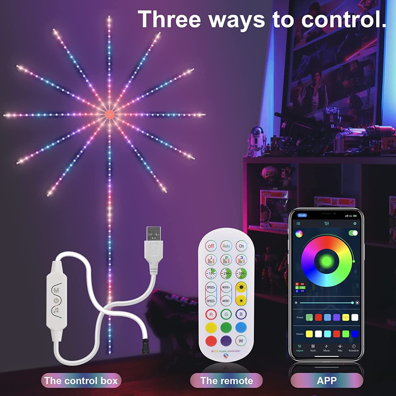 Firework Lights LED Strip Music Sound Sync Color Changing Remote Control For Room Party - Infinite CelebrationsLed music stripInfinite CelebrationsInfinite Celebrations
