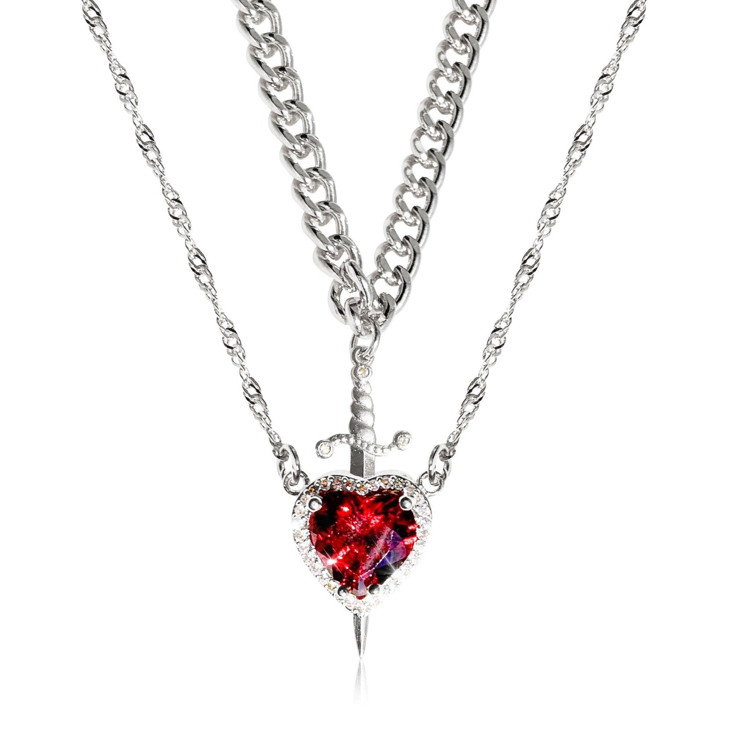 Red Crystal Love Dagger Pendant - Infinite CelebrationsjewelryInfinite CelebrationsInfinite Celebrations