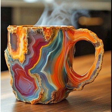 Resin Mineral Crystal Coffee Mug - Infinite CelebrationsAir brushInfinite CelebrationsInfinite Celebrations