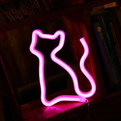 Unique LED night light in the shape of a cat, perfect for adding a fun touch to any space
