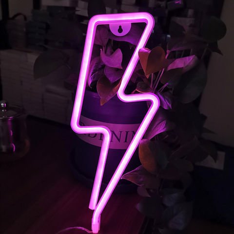 Unique LED night light in lightning bolt shape, perfect for adding a vibrant touch to any room