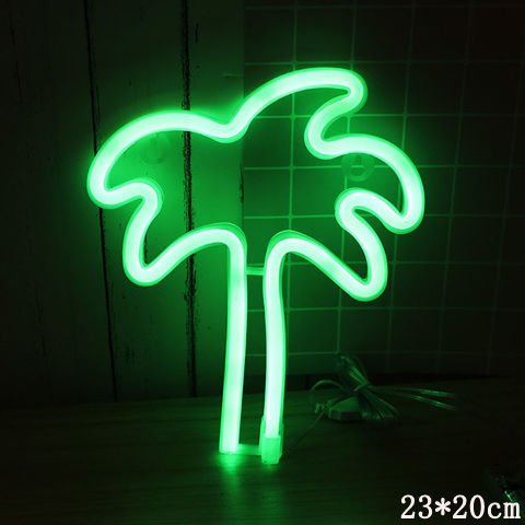 Unique LED night light in green palm tree design perfect for home decor and celebrations