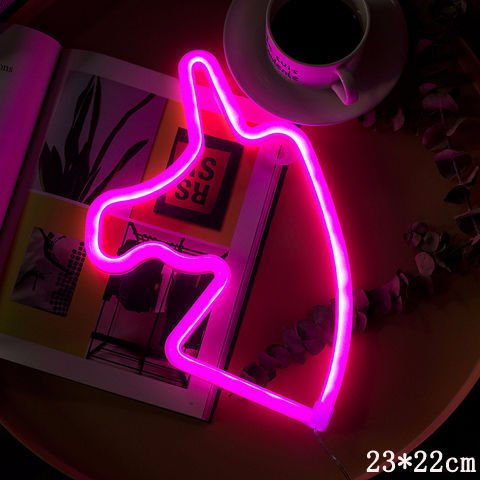 Unique LED night light in a unicorn shape, perfect for decor and celebrations